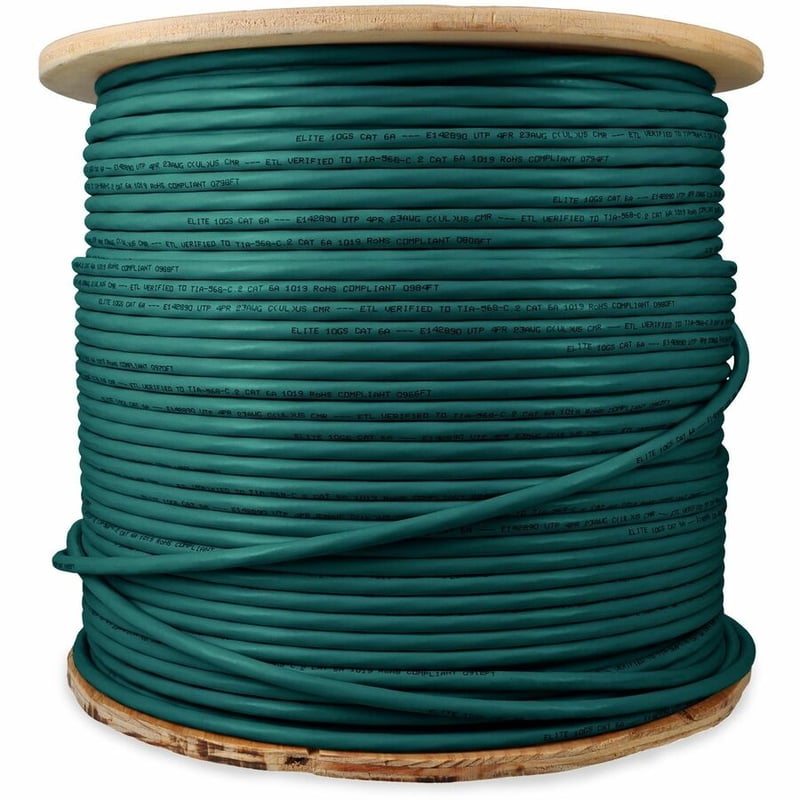 AddOn 1000ft Non-Terminated Green Cat6A UTP PVC Copper Patch Cable - Thumbnail 4
