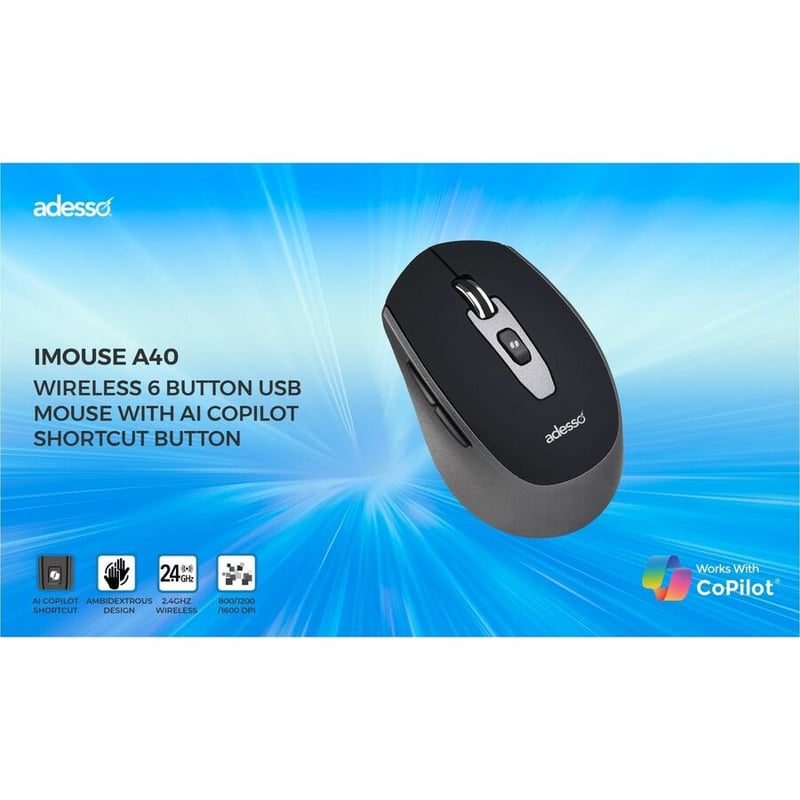 BT/2.4GHZ RF WIRELESS MOUSE COPILOT AI HOTKEY  QUIET SWITCHES - Thumbnail 3