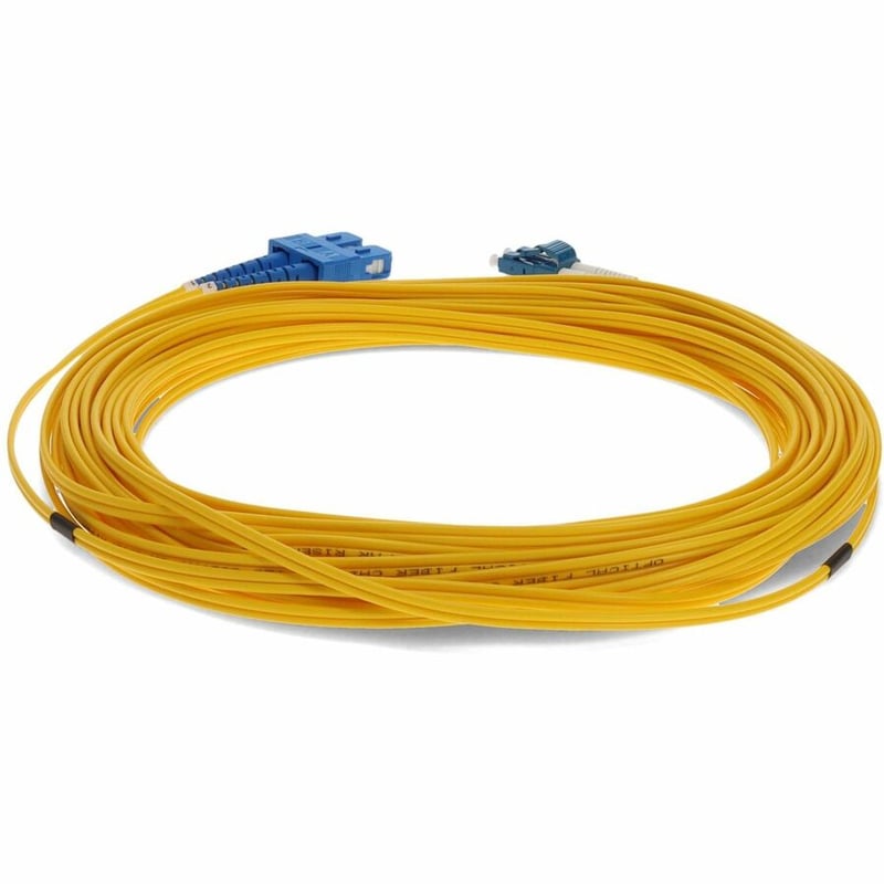 AddOn 44m SC to LC Yellow OS2 Duplex OFNR (Riser-Rated) SMF Fiber Patch Cable - Thumbnail 4
