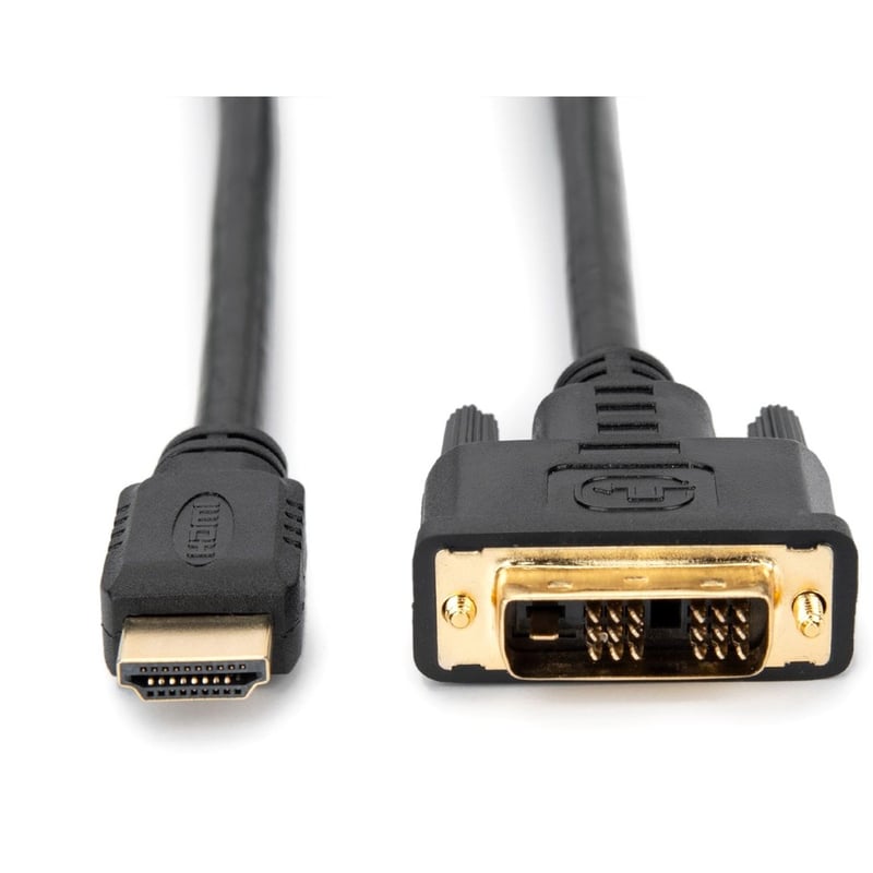 Rocstor Premium HDMI to DVI-D Cable - M/M - 10 ft - 1 x DVI-D Male - 1 x Male HDMI - Gold-plated Contacts - Black - Thumbnail 3