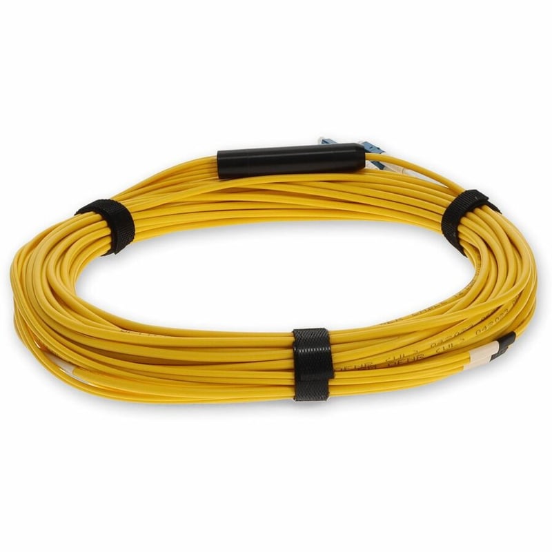 AddOn 40m MPO/APC to 4xLC/UPC Duplex Yellow OS2 OFNR (Riser-Rated) 8-Strand SMF Fiber Fanout Cable - Thumbnail 4
