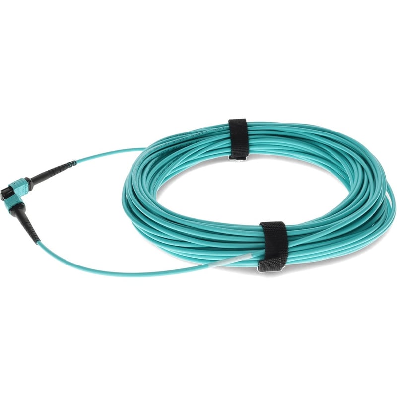 AddOn 15m MPO/UPC to MPO/UPC Aqua OM4 OFNP (Plenum-Rated) 12-Strand Fiber Patch Cable - Thumbnail 2