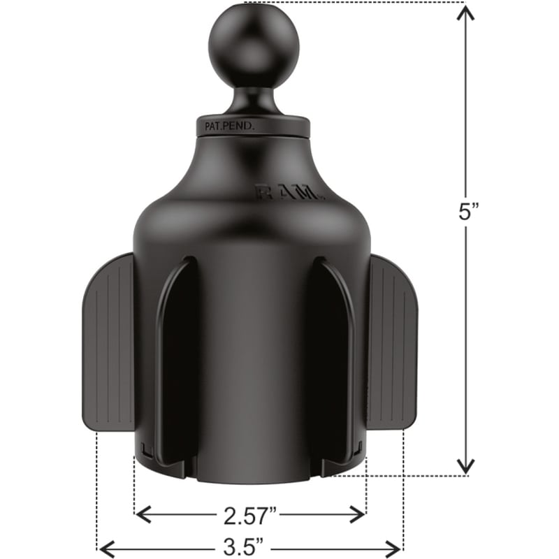 RAM Mounts Stubby Vehicle Mount for Cup Holder - Thumbnail 3