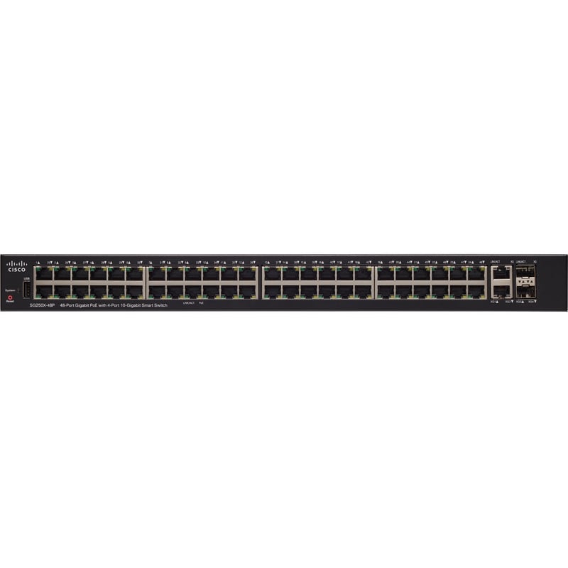 SG250X-48P48-PORTGBPOESMARTSWITCHW/10GUPLINKS REMANUFACTURED - Thumbnail 1