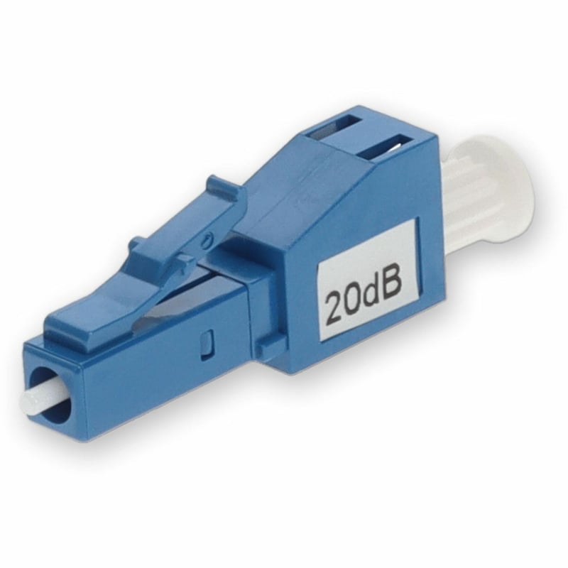 AddOn 20dB fixed LC Male to LC Female OS1 SMF Simplex Fiber Attenuator - Thumbnail 1