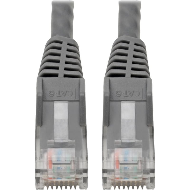 Eaton Tripp Lite Series Cat6 Gigabit Snagless Molded (UTP) Ethernet Cable (RJ45 M/M), PoE, Gray, 6-in. (15.24 cm) - Thumbnail 1