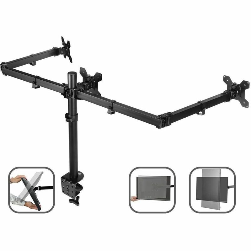 SIIG Articulating Triple Monitor Desk Mount - 13" to 27" - Thumbnail 4