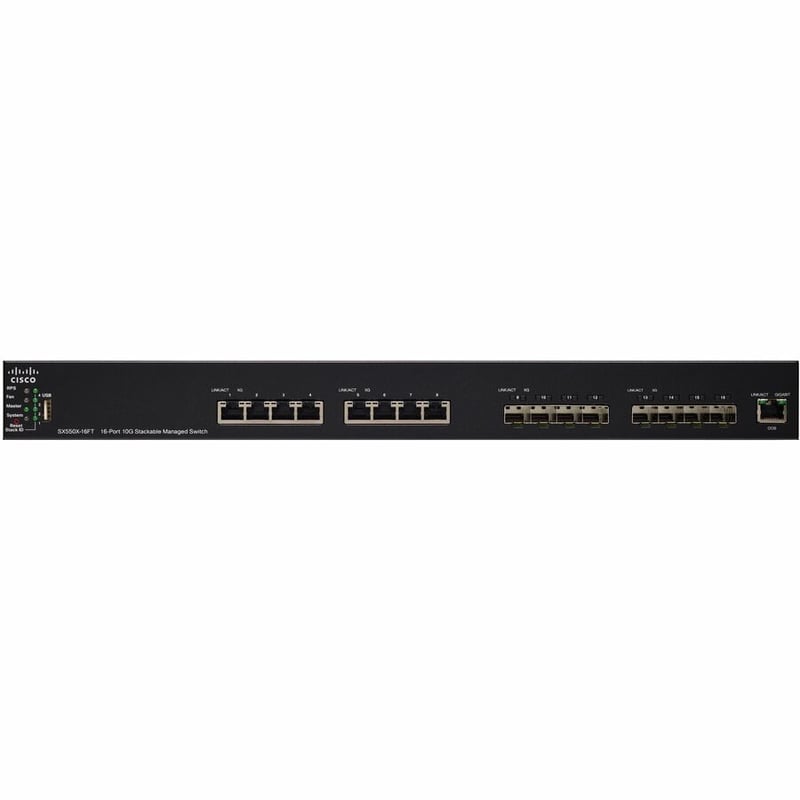 CISCOSX550X-16FT16-PORT10GSTACKBLEMANAGDSWTCH REMANUFACTURED - Thumbnail 2