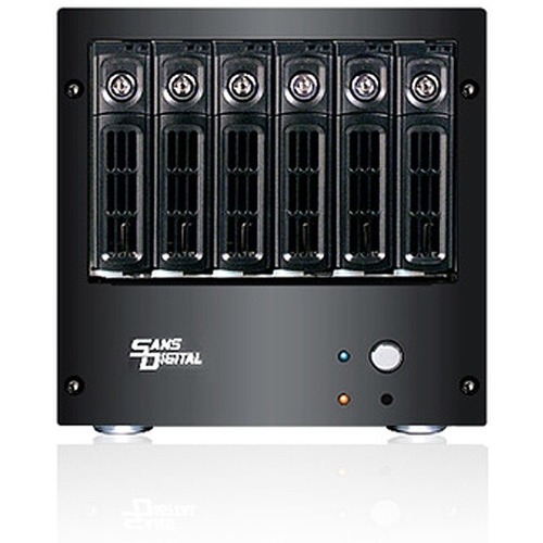 Sans Digital AccuNAS AN6L+B - NAS + iSCSI 6 Bay 64bit Network Storage Server Tower (Black) - Thumbnail 1