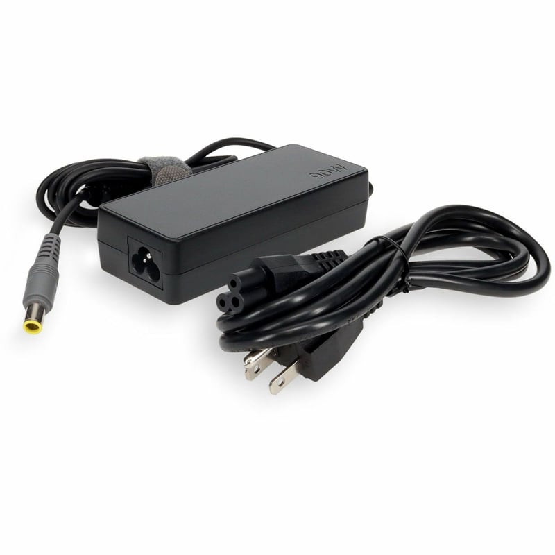 AddOn Lenovo 40Y7659 Compatible 90W 20V at 4.5A Black 5.5 mm x 2.5 mm Laptop Power Adapter and Cable - Thumbnail 1