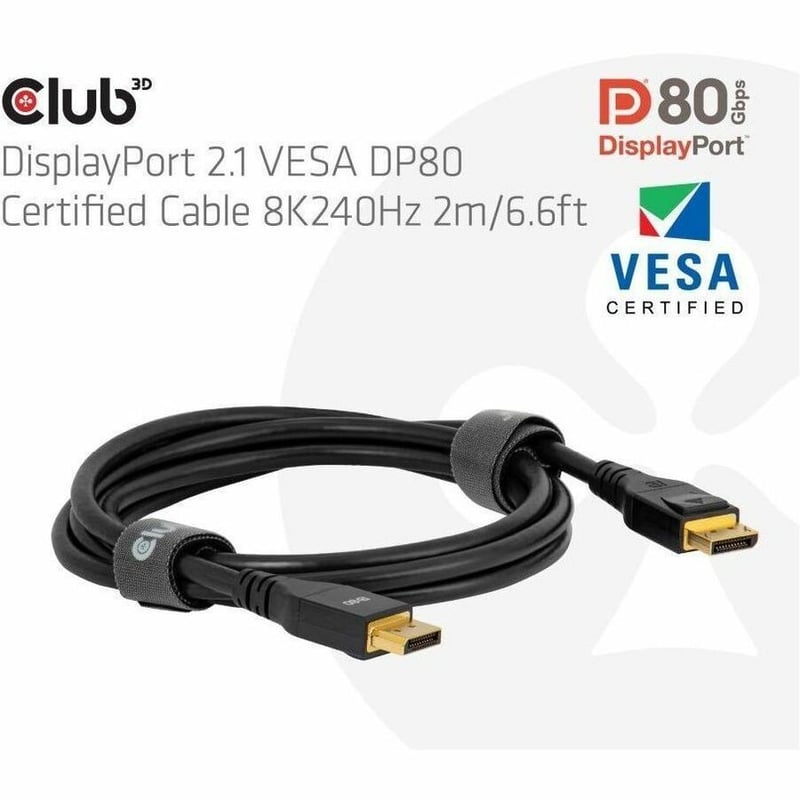 DP80 VESA 2M 656FT CABLE M-M DP80 CERTIFIED CABLE 2M/656FT - Thumbnail 2