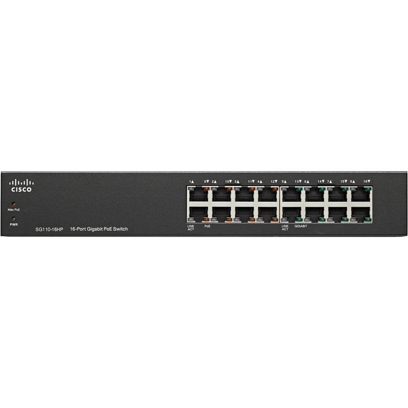 Cisco SG110-16HP Ethernet Switch - Thumbnail 2