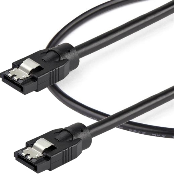 StarTech.com 0.6 m Round SATA Cable - Latching Connectors - 6Gbs SATA Cord - SATA Hard Drive Power Cable - (SATRD60CM) - Thumbnail 3