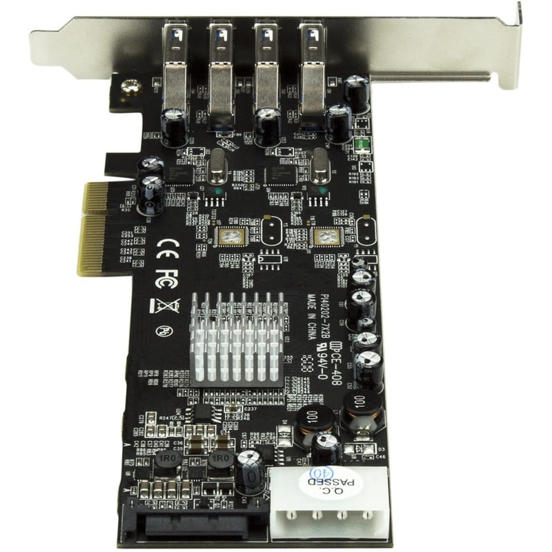 StarTech.com 4 Port PCI Express (PCIe) SuperSpeed USB 3.0 Card Adapter w/ 2 Dedicated 5Gbps Channels - UASP - SATA / LP4 Power - Thumbnail 4