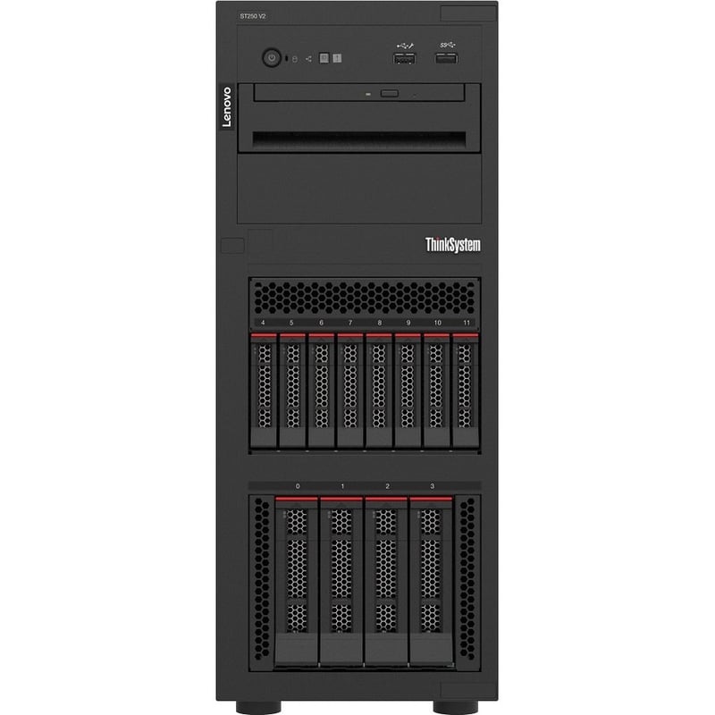 Lenovo ThinkSystem ST250 V2 7D8FA02YNA Tower Server - 1 Xeon E-2334 3.40 GHz - 16 GB RAM - Serial ATA/600 Controller - Thumbnail 4