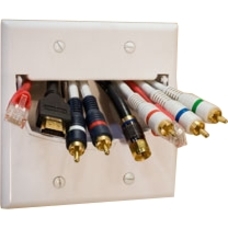 On-Q Single Gang Hinged Bullnose Wall Plate, White - Thumbnail 3