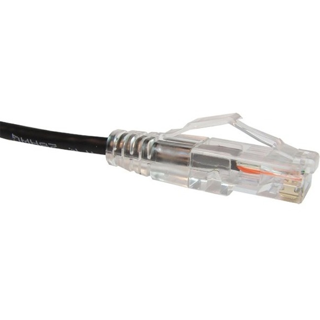 CAT6 SLIM ETHERNET PATCH CABLE, 07FT, BLACK, UTP, 28AWG, SNAGLESS RJ45 CONNECTOR