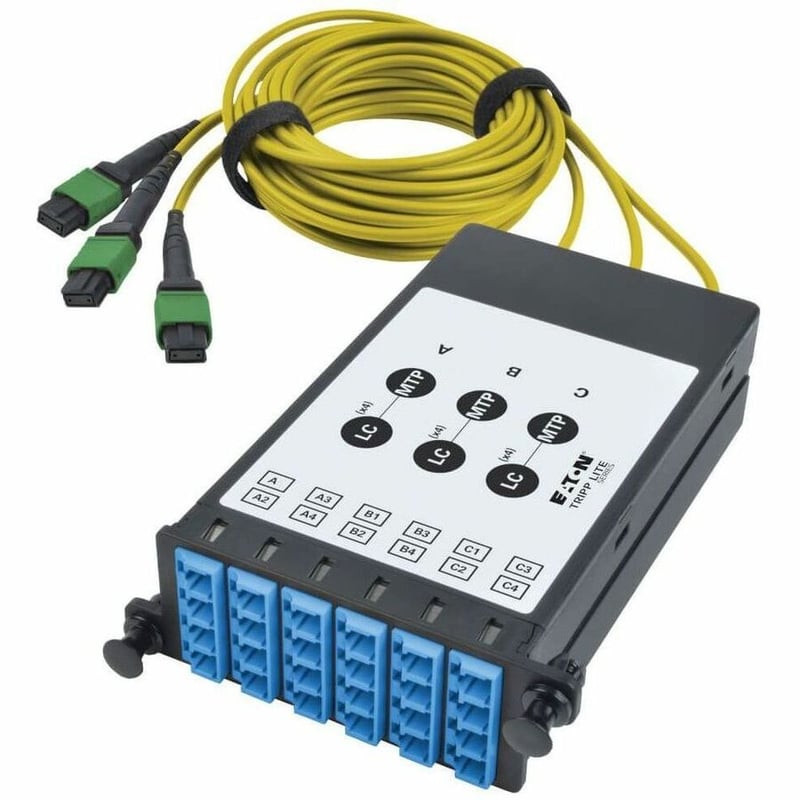Tripp Lite by Eaton 40/100Gb Fiber Breakout Cassette with Built-In MTP Cables 40Gb to 4 x 10Gb 100Gb to 4 x 25Gb (x3) 8-Fiber Singlemode MTP/MPO to (x12) LC Duplex 9/125 - Thumbnail 3