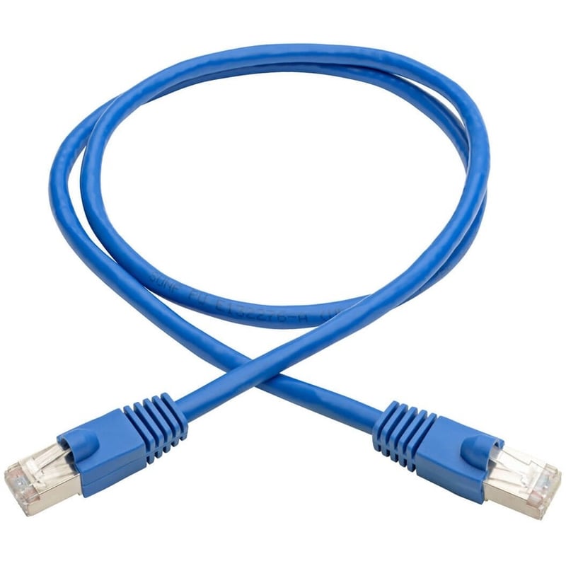 Eaton Tripp Lite Series Cat6a 10G Snagless Shielded STP Ethernet Cable (RJ45 M/M), PoE, Blue, 3 ft. (0.91 m) - Thumbnail 2
