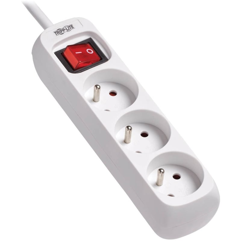 Tripp Lite by Eaton 3-Outlet Power Strip - French Type E Outlets 220-250V AC 16A 1.5 m Cord Type E Plug White - Thumbnail 4