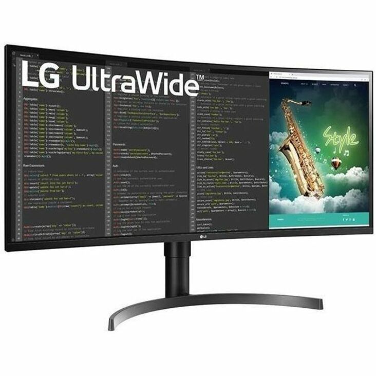 LG 35BN75C-B 35" Class UWQHD Curved Screen LCD Monitor - 21:9 - Textured Black - Thumbnail 2