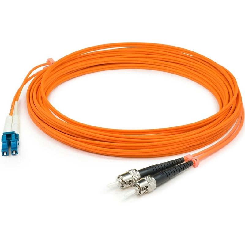 AddOn 2m ST to SC Orange OM1 Duplex OFNR (Riser-Rated) MMF Fiber Patch Cable - Thumbnail 1
