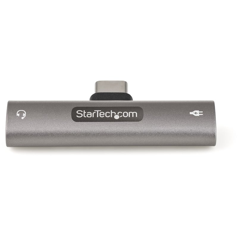 StarTech.com USB C Audio & Charge Adapter, USB-C Audio Adapter with 3.5mm Headset Jack and USB Type-C PD Charging, For USB-C Phone/Tablet - Thumbnail 2