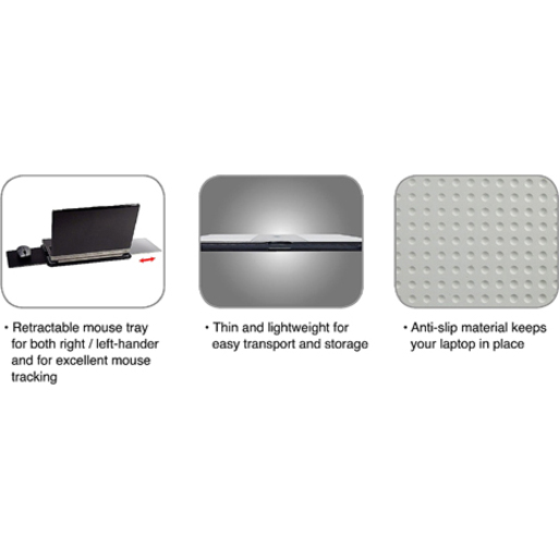 PORTABLE LAPTOP HOLDER W/ RETRACTABLE MOUSE PAD - Thumbnail 2
