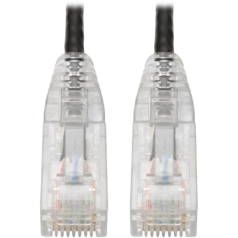Eaton Tripp Lite Series Cat6 Gigabit Snagless Slim UTP Ethernet Cable (RJ45 M/M), PoE, Black, 1 ft. (0.31 m) - Thumbnail 1