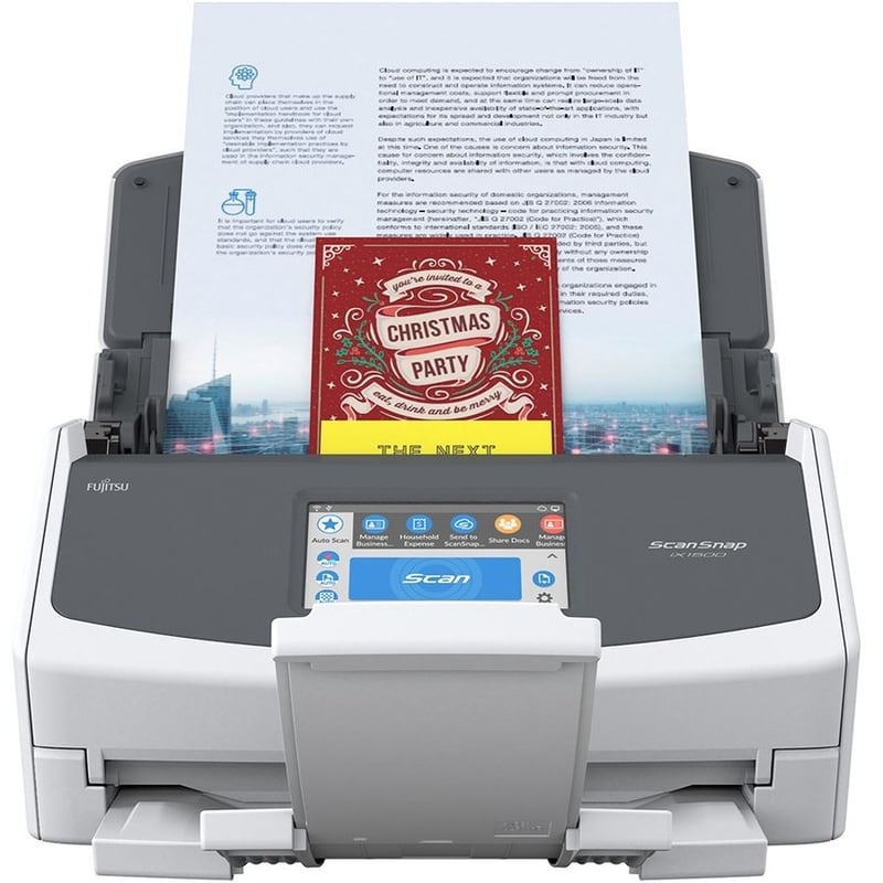 Fujitsu ScanSnap IX1500 Deluxe Scanner with Adobe Acrobat Pro DC 30 ppm (Mono) - 30 ppm (Color) - Duplex Scanning - USB - Thumbnail 2
