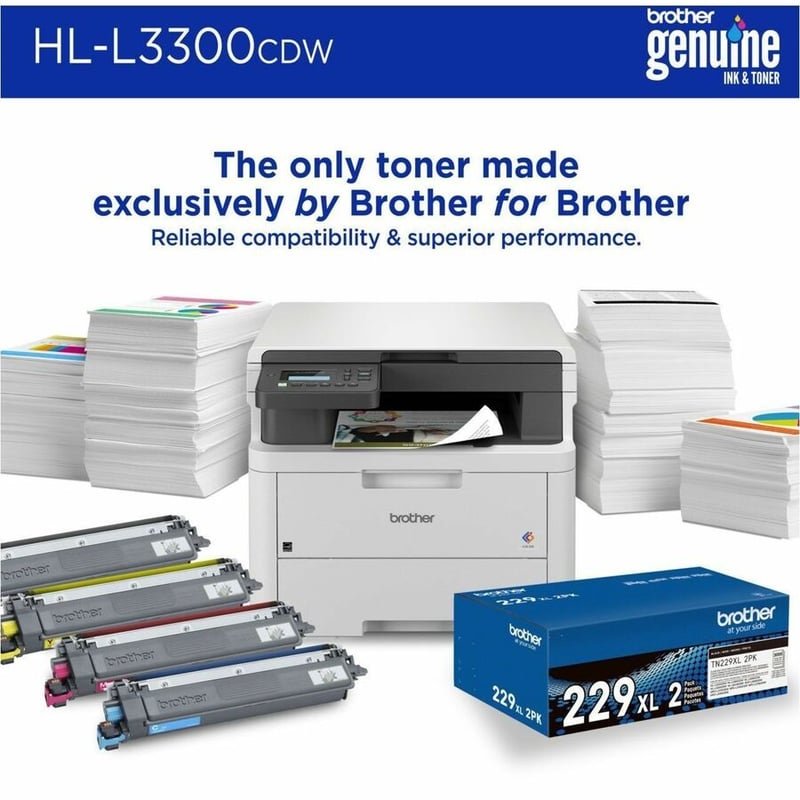 Brother HL-L3300CDW Wireless Digital Color Multi-Function Printer with Laser Quality Output, with Copy & Scan, Duplex and Mobile Printing - Thumbnail 4