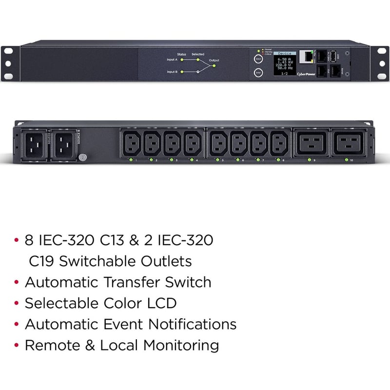 CyberPower ATS PDU44006 10-Outlets PDU - Thumbnail 3