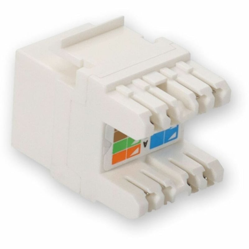 AddOn Non-Terminated to RJ-45 (Female) White Cat5e UTP Copper Connector with Clear Dust Cap 180 Degree 28MM Type - Thumbnail 3
