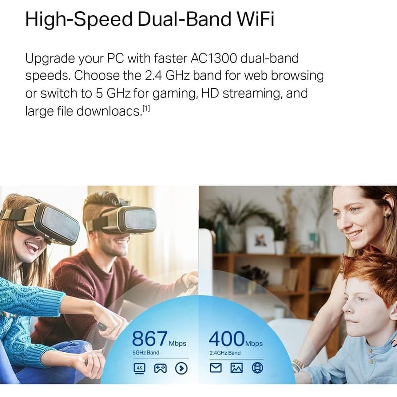 TP-Link Archer T4U Plus - IEEE 802.11ac Dual Band Wi-Fi Adapter for Desktop Computer/Notebook/Wireless Router - Thumbnail 5