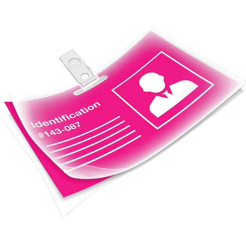 Fellowes Glossy Pouches - ID Tag punched, 10 mil, 100 pack - Thumbnail 3