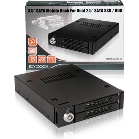 Icy Dock MB992SK-B Drive Bay Adapter Internal - Matte Black - Thumbnail 5