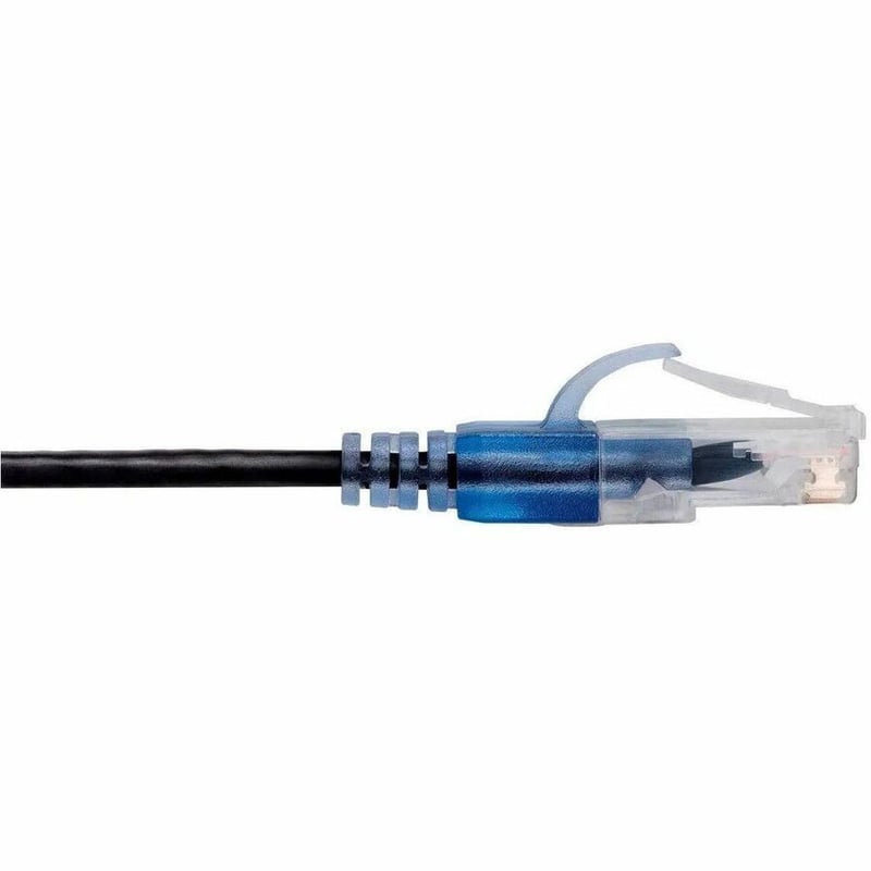MONOPRICE CAT6A 1FT BLACK PATCH CABLE_ UTP_ 30AWG_ 10G_ PURE BARE COPPER_ SNAGLE - Thumbnail 4
