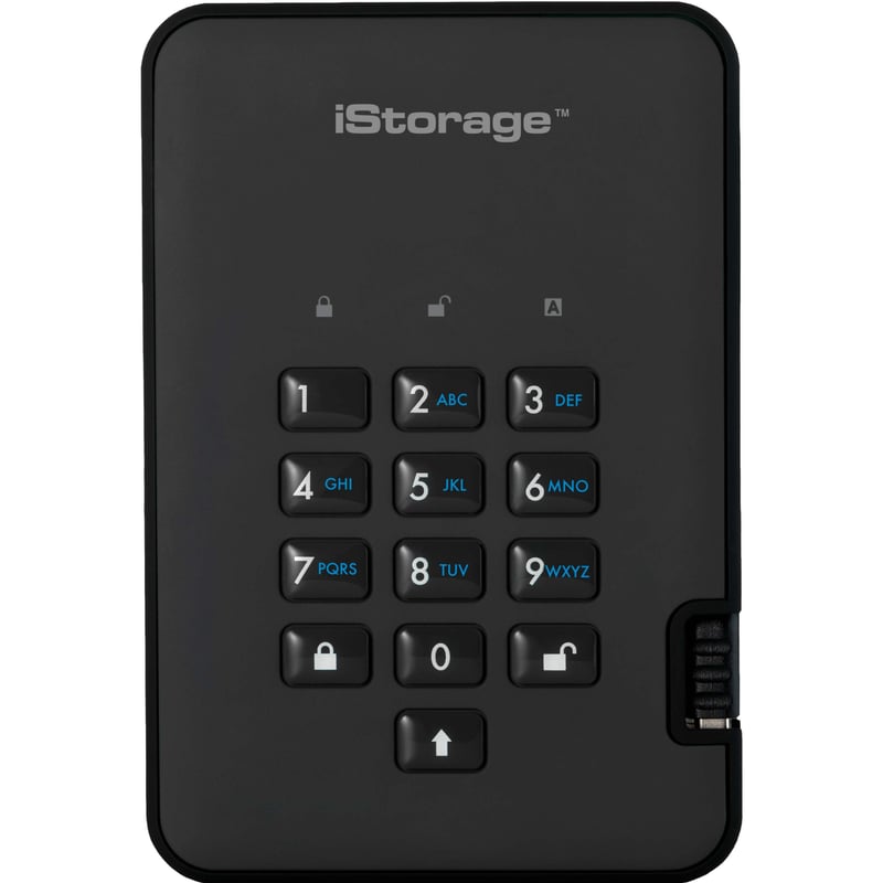 iStorage diskAshur2 SSD 2 TB Secure Portable Solid State Drive | Black | Incorporated Common Criteria EAL 5+ | PIN protected | AES-XTS 256-bit Full Disk Hardware Encryption | Dust/Water Resistant | TAA Compliant - Thumbnail 1