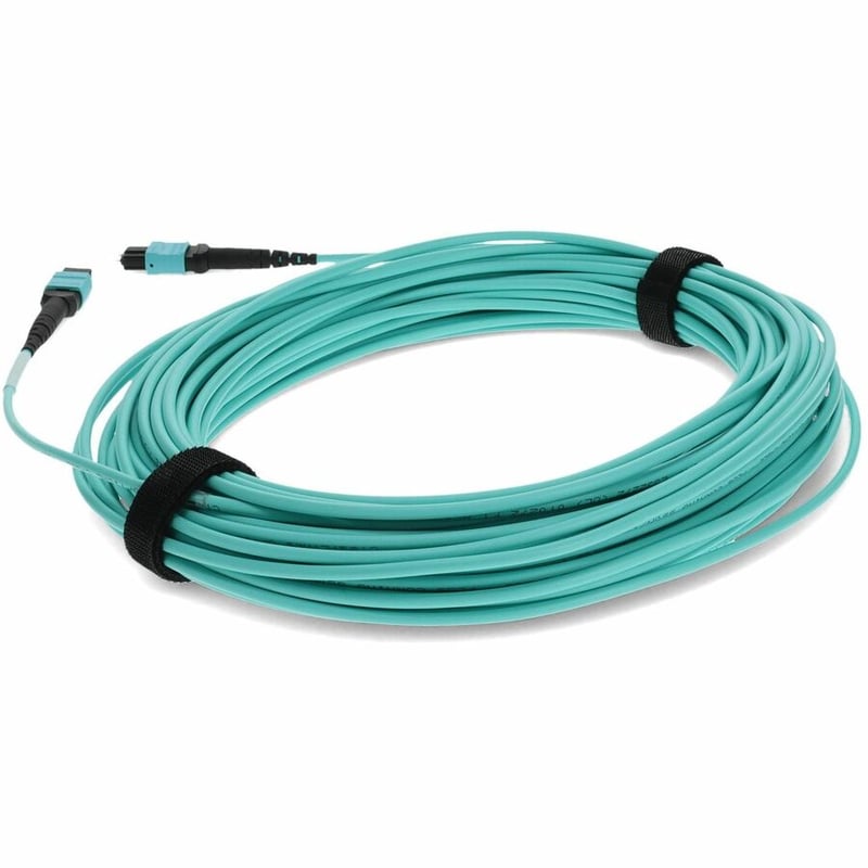 AddOn 25m MPO/UPC (Male) to MPO/UPC (Male) Aqua OM3 OFNR (Riser-Rated) 12-Strand Fiber Patch Cable - Thumbnail 3