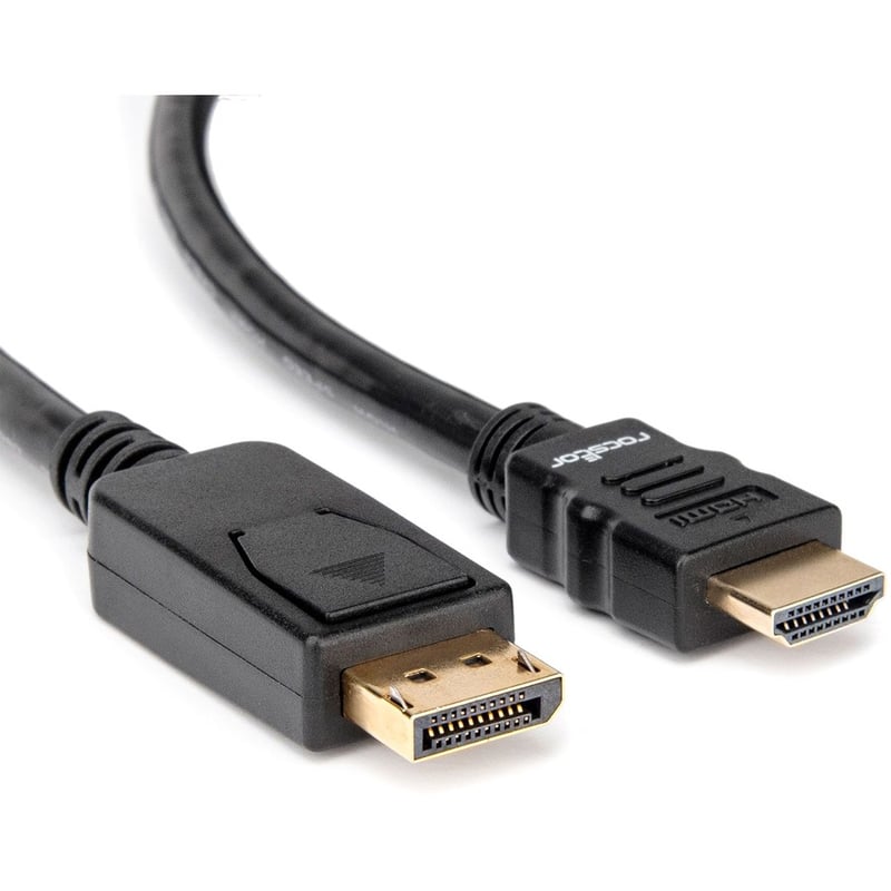 Rocstor Premium DisplayPort to HDMI Converter Cable - 6 ft - 4K - 1 Pack - Thumbnail 3