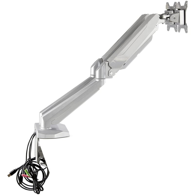 StarTech.com Desk Mount Dual Monitor Arm with USB & 3.5mm Audio, Desk Clamp Ergonomic VESA Mount for up to 32" (17.6lb/8kg) Displays - Thumbnail 4