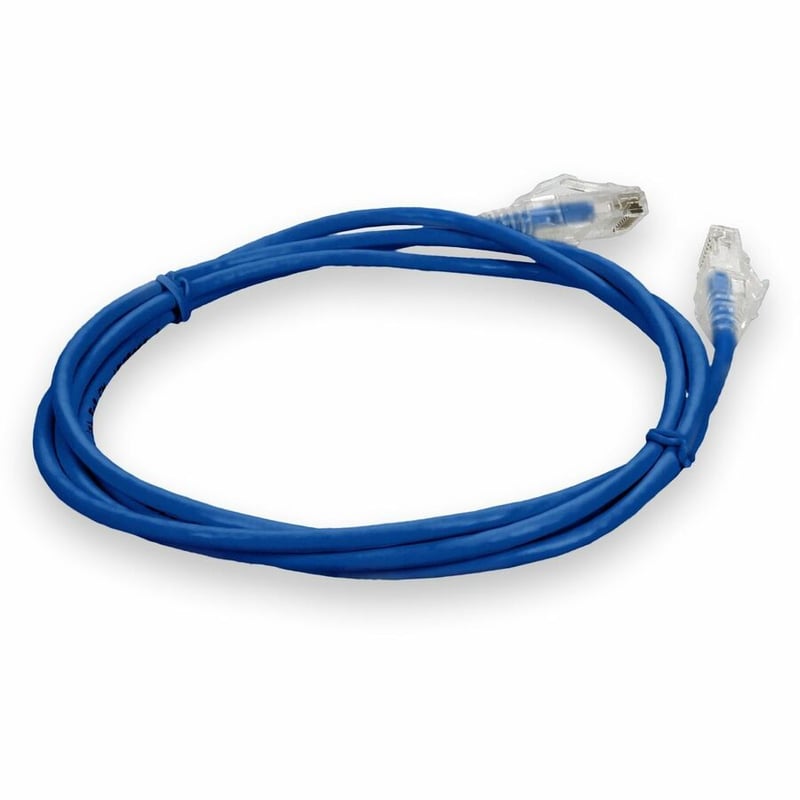 AddOn 1ft Blue CAT 6 Slim PVC Ethernet Cable Non-Booted RJ-45 M/M - Thumbnail 5