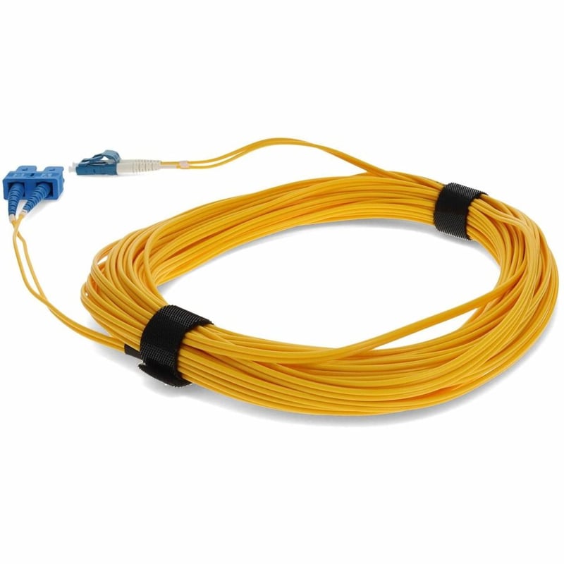 AddOn 20m LC (Male) to USC (Male) Yellow OS2 Duplex Fiber OFNR (Riser-Rated) Patch Cable - Thumbnail 3