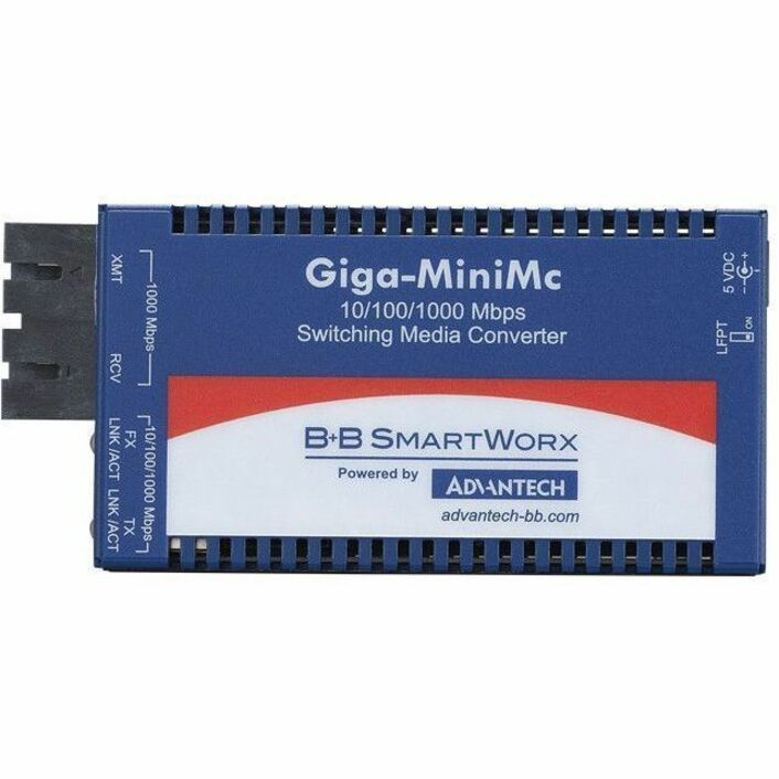 Advantech 10/100/1000Mbps Miniature Media Converter with LFPT - Thumbnail 5