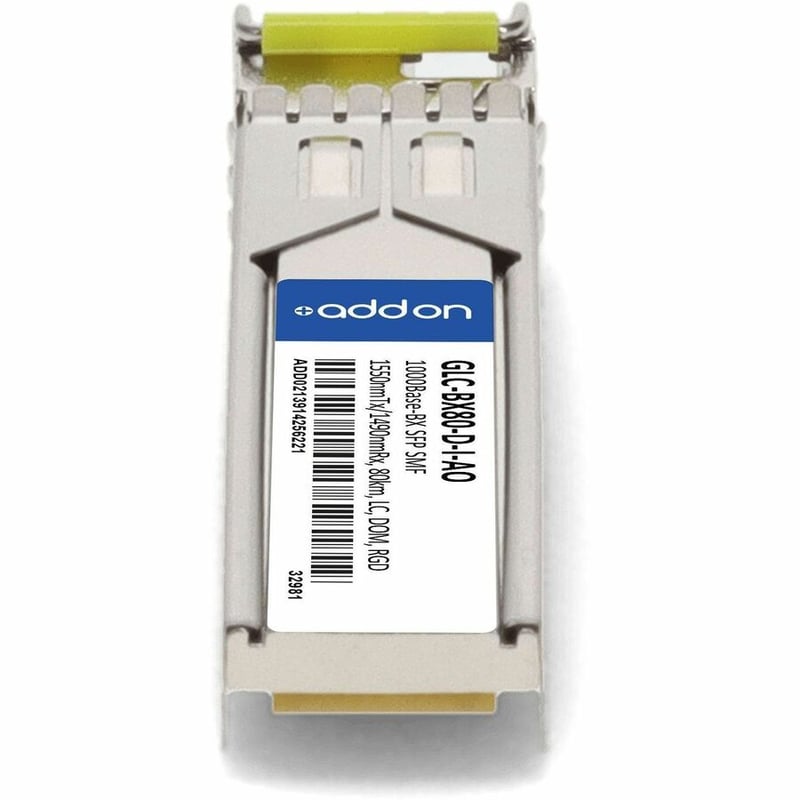AddOn Cisco GLC-BX80-D-I Compatible TAA Compliant 1000Base-BX SFP Transceiver (SMF, 1550nmTx/1490nmRx, 80km, LC, DOM, Rugged) - Thumbnail 4