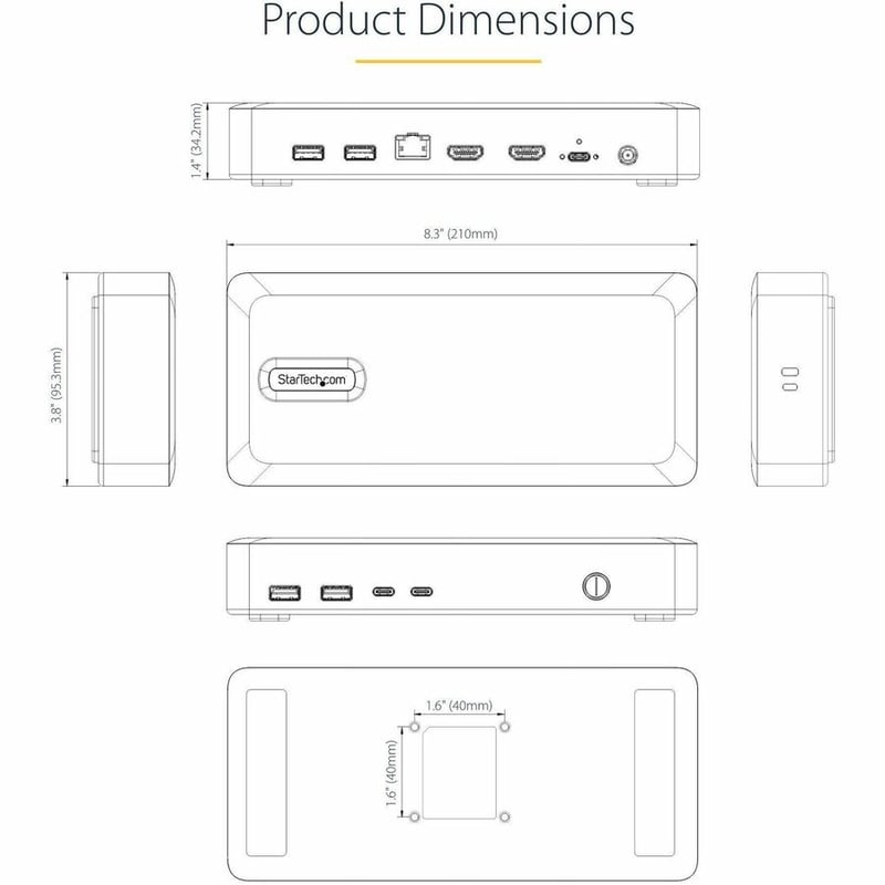 USB4 DOCKING STATION DUAL HDMI 4K 60HZ USB-C 40GBPS 6X USB