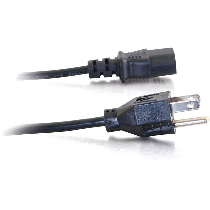C2G 1ft Universal Power Cord - 18 AWG - NEMA 5-15P to IEC320C13 - Thumbnail 2