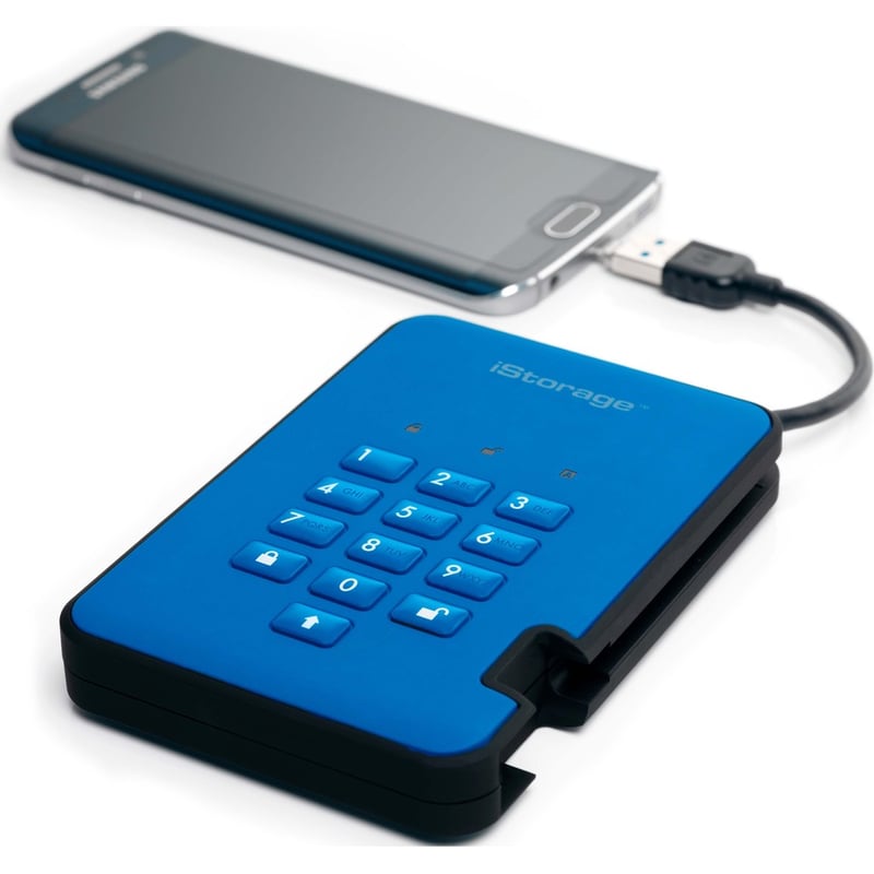 iStorage diskAshur2 SSD 4 TB Secure Portable Solid State Drive | Blue | Incorporated Common Criteria EAL 5+ | PIN protected | AES-XTS 256-bit Full Disk Hardware Encryption | Dust/Water Resistant | TAA Compliant - Thumbnail 5