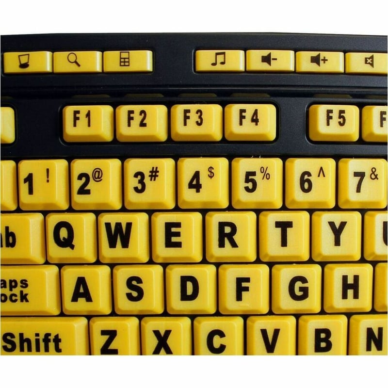 Adesso Luminous 4X Large Print Multimedia Desktop Keyboard - Thumbnail 2