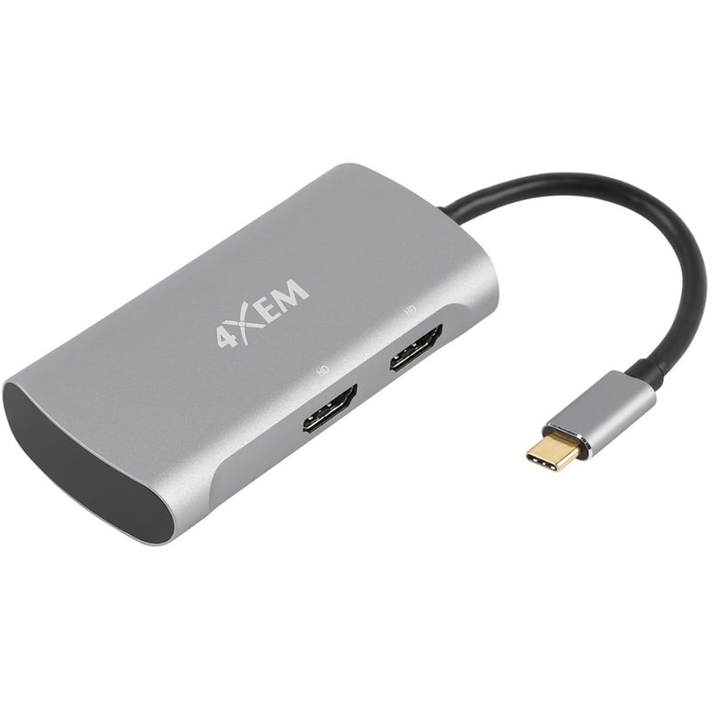 4XEM's 2-Port USB-C to HDMI Dual 4K Multi-Monitor Hub - supports PD Pass Through - Thumbnail 1